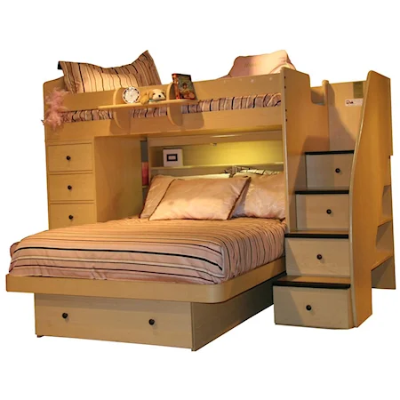 Twin Over Full Bunk Bed with Chest